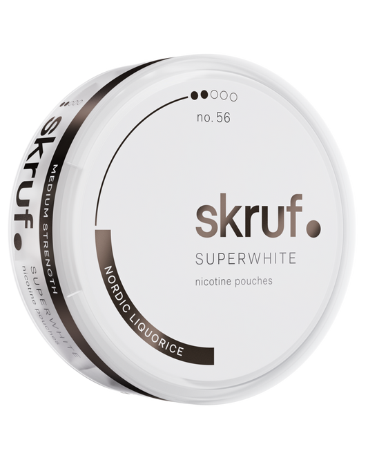 Skruf Superwhite no. 56 Nordic Liquorice Medium Strength